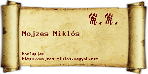 Mojzes Miklós névjegykártya